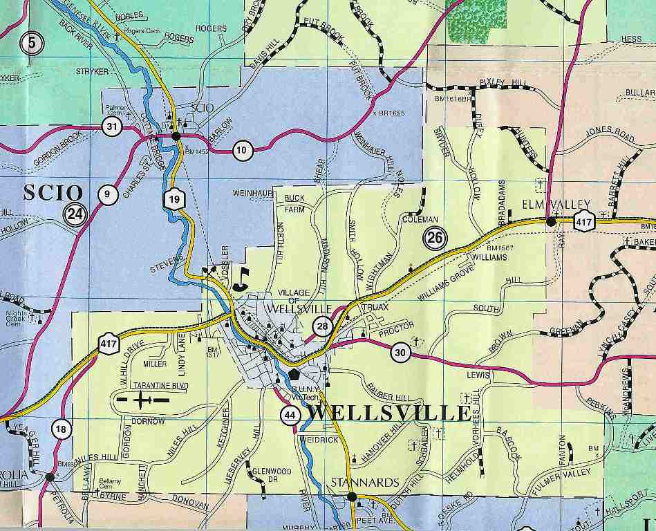 Antique 1869 Hume, New York Map from D.G. Beers Atlas of Allegany County– Mills Mills, Wiscoy, Fillmore, Rossburg, Genesee River, outlet Cold Creek